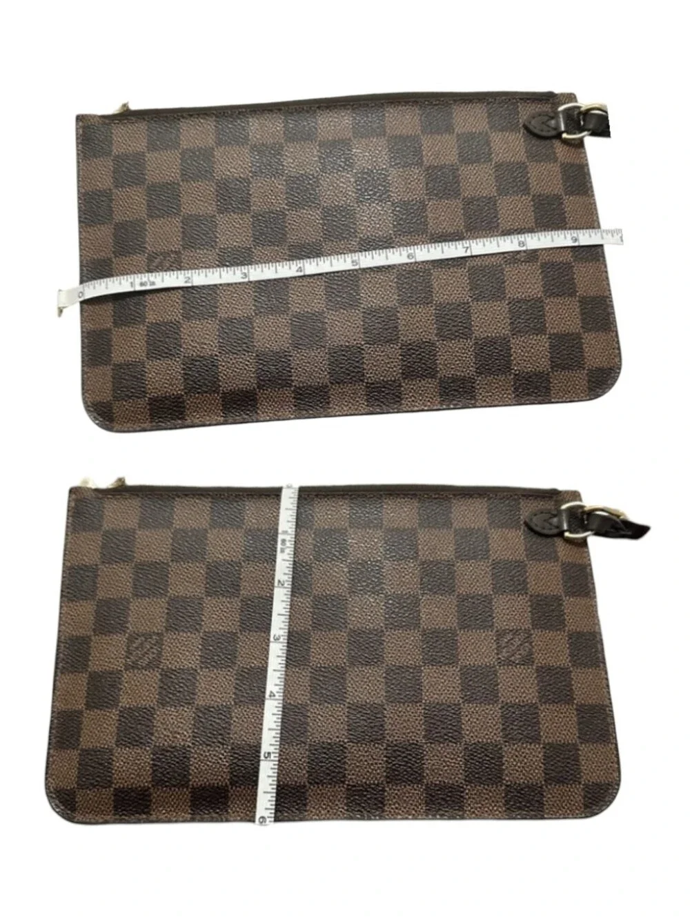 Authentic LOUIS Vuitton LV DAMIER EBENE NEVERFUL GM POCHETTE WRISTLET